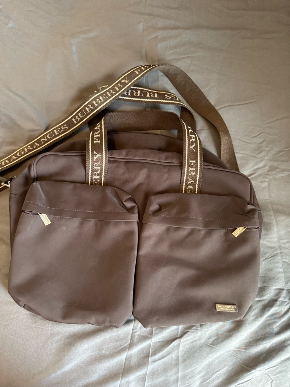 Burberry Fragrance Dark Brown Dual-Compartment Messenger Bag